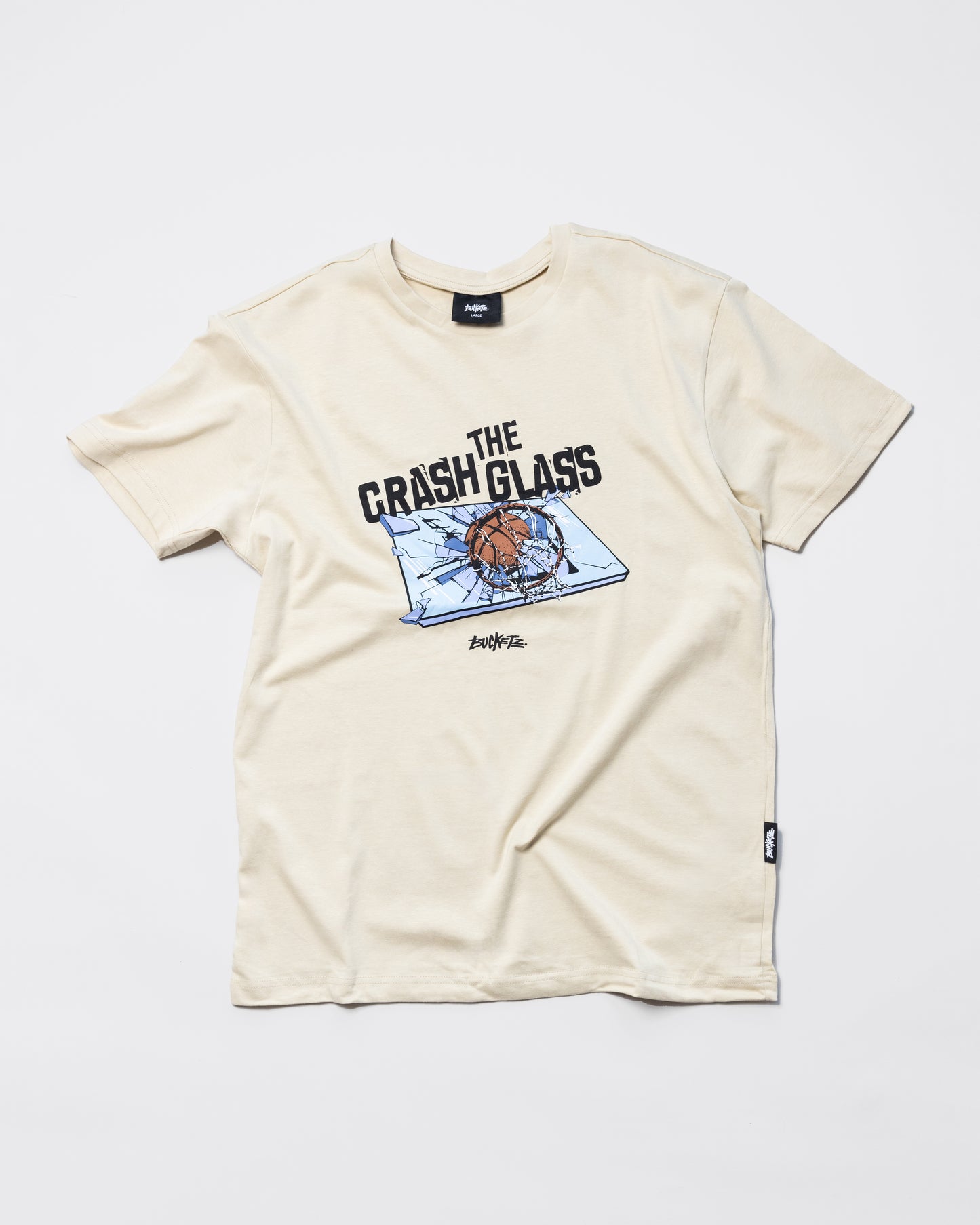 BUCKETZ CRASH THE GLASS T-SHIRT beige